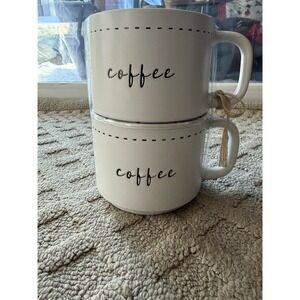 Market Finds White & Black Ceramic Coffee Mug Cute Tea Cup Design~ Coffee